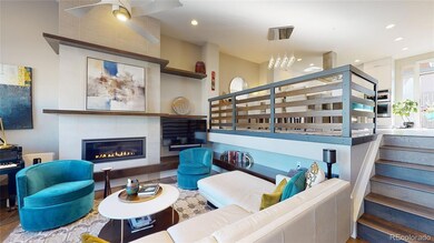 Spacious Living room anchored with a gas fireplace
