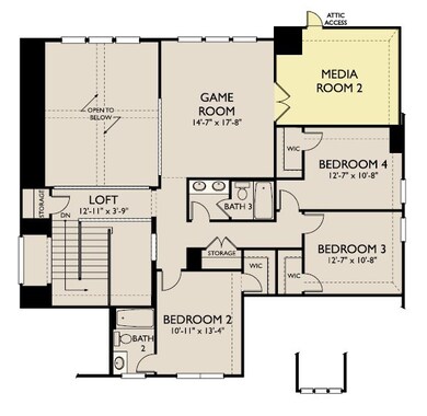 On the 2nd floor you will find a a game room, media room and 3 secondary bedrooms.