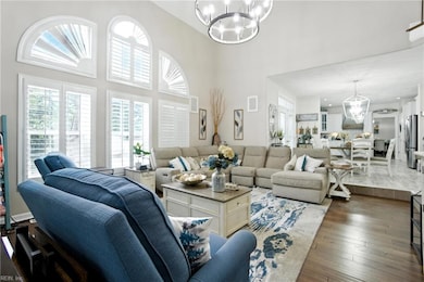 Oversized living area with soaring ceilings