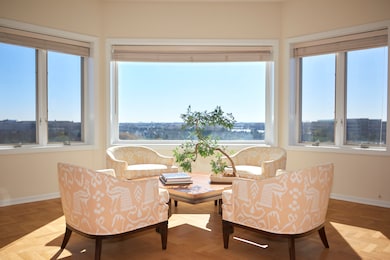 Bay window overlooking lake