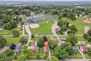 Aerial perspective of suburban area