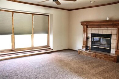 Great room with fireplace on main level
