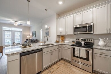 Kitchen featuring light hardwood / wood-style floo