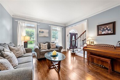 Another view of the formal living room at the front of the house.  Look at those hardwoods gleam!