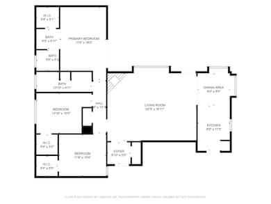 This floor plan features a spacious living room at