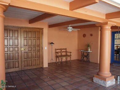 Double door entry to courtyard