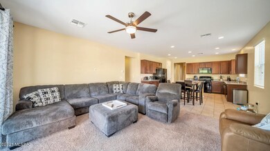 Living Room into the kitchen