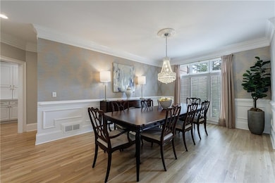 Dining Room with designer wallpaper