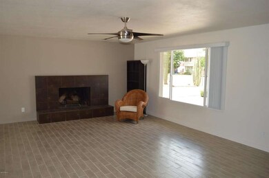 living room and fireplace