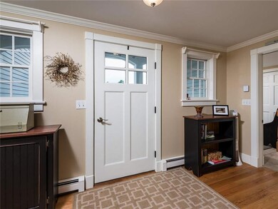 The entry way into the home is warm...