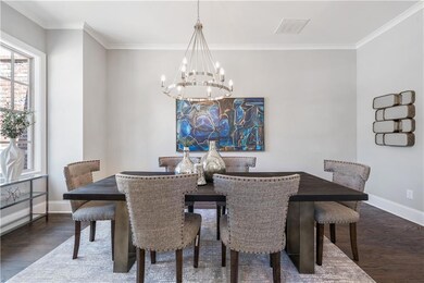 Dining room featuring dark hardwood / wood-style f