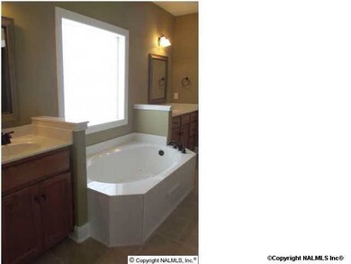 SIMILAR PHOTO SAME PLAN HOUSE IS UNDER CONSTRUCTION MASTER BATH HAS CULTURED MARBLE JETTED TUB SEPERATE CULTRUED MARBLE SHOWER DIVIDED VANITY AT GENTLEMAN HEIGHT
