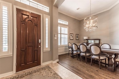 Hardwood floors in the dining room as you enter th