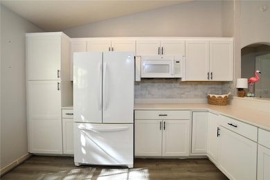 White cabinetry, quartz countertops