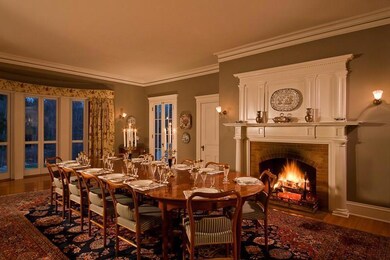 Formal dining room with ornate...