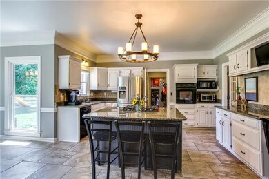Spacious kitchen flowing with light. 