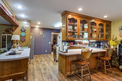 The kitchen is filled with cabinet space