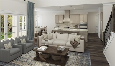 Rendering of great room/kitchen