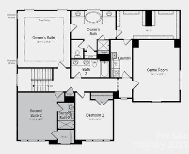 Structural options include: tray ceilings at foyer, owner’s suite and dining room, second suite 2 with tub,  shower ledge at owner's bath, study, screened covered outdoor living, door from owner's closet to laundry, additional windows, fireplace, metal roof, and laundry sink.