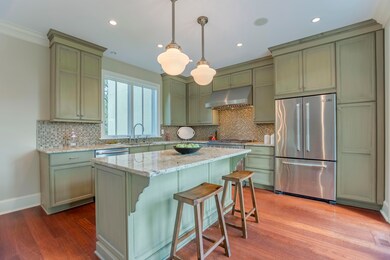 Kitchen with stainless steel appliances