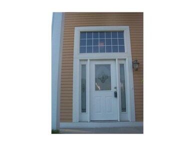 Etched glass entry door and sidelites.