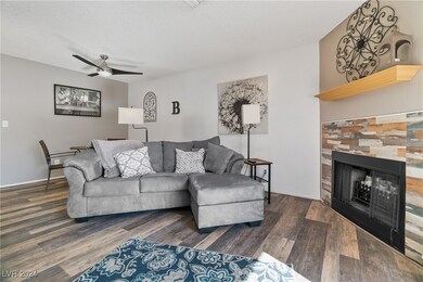 Living room with gas Fireplace.