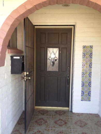 Front door with security door
