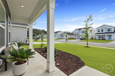 A covered porch entry.