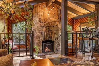 wood burning fireplace