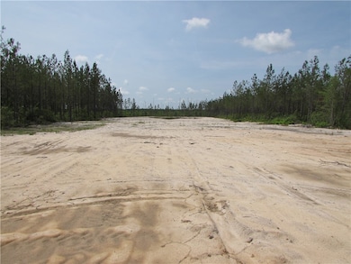 Land has been cleared in the middle with trees lef