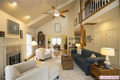 A vaulted ceiling living room is ideal for enterta