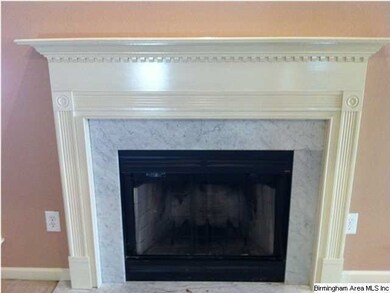 Great room woodburning fireplace