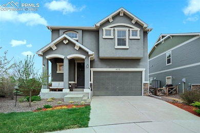 Craftsman house featuring driveway, fence, an attached garage, stucco siding, and a porch