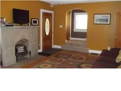 Decorative fireplace in the living room.