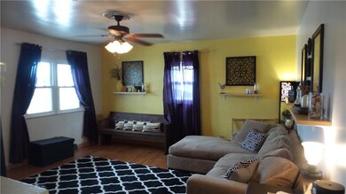 This room is bright and cheery with lighted ceilin