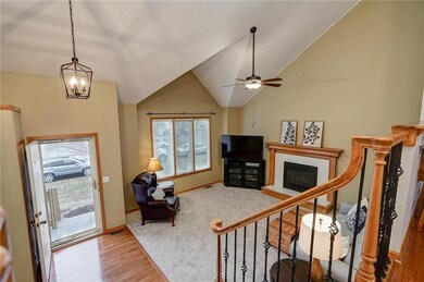 View from kitchen overlooking open floor plan with