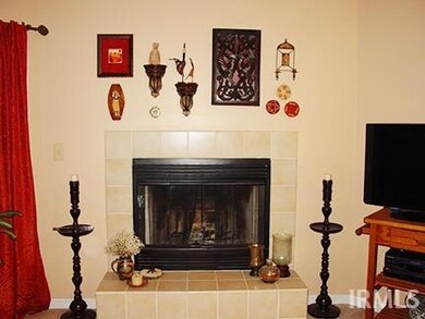 Wood burning fireplace.