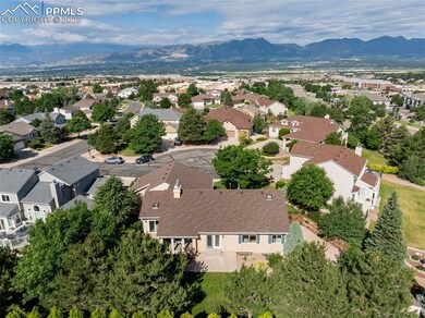 Aerial view of the back of the house and yard