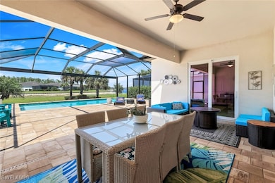 View of patio / terrace with ceiling fan, an outdo