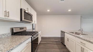 Kitchen featuring dark hardwood / wood-style floor