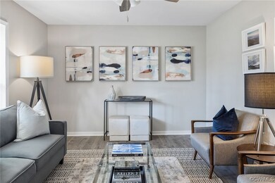 Living room with lots of entertainment and design