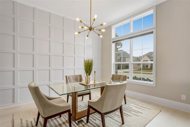 Beautiful accent wall in formal dining room.