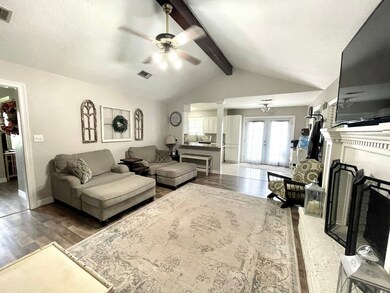 Large family room open to kitchen