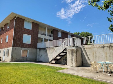 View of building exterior with stairway