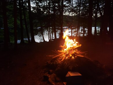 fire pit with fire