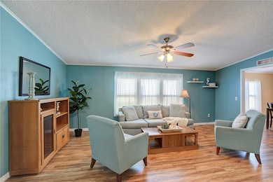 Living room with easy care plank flooring