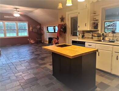 Country kitchen with large family room