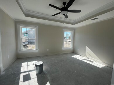 Unfurnished room with concrete floors, ornamental 