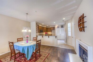 view of the dining area and fireplace