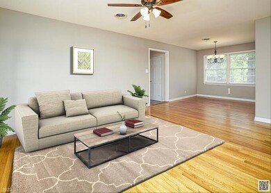 living room with dining area view